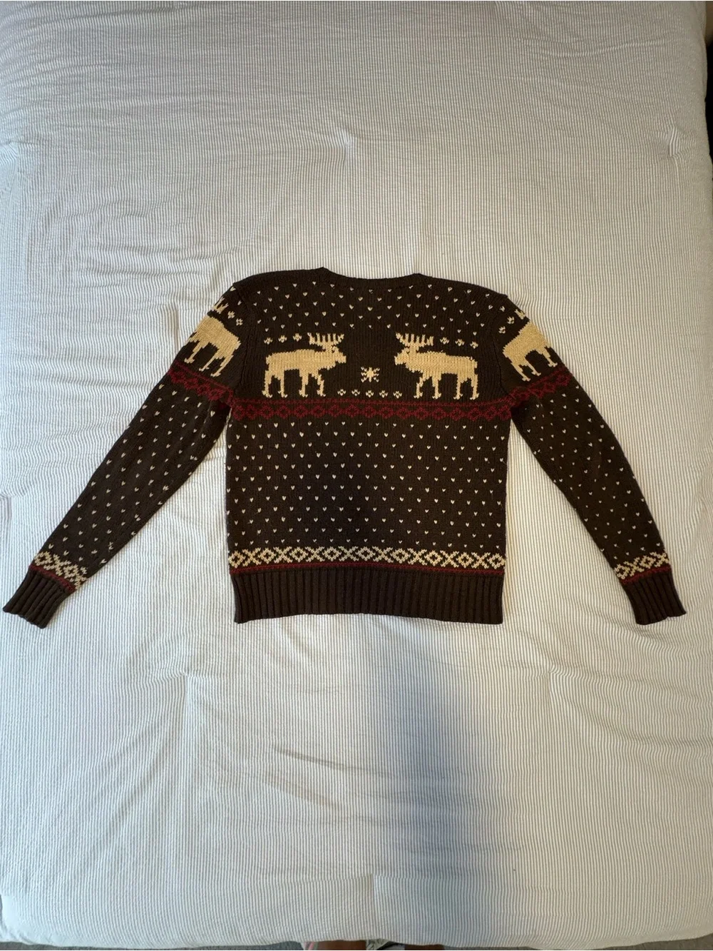 Rare Vintage Polo by Ralph Lauren Brown with Nordic Moose Cotton & Linen Sweater